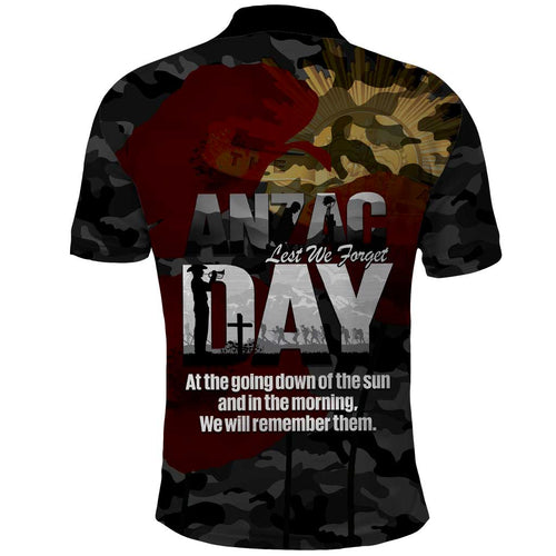 Australia ANZAC Day Polo Shirt We Will Remember Them Poppy Camouflage - Aussie Hoodie