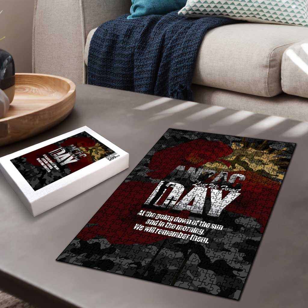 Australia ANZAC Day Puzzle We Will Remember Them Poppy Camouflage - Aussie Hoodie