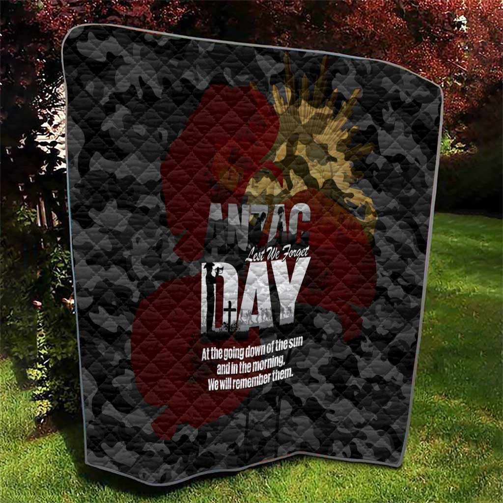 Australia ANZAC Day Quilt We Will Remember Them Poppy Camouflage - Aussie Hoodie
