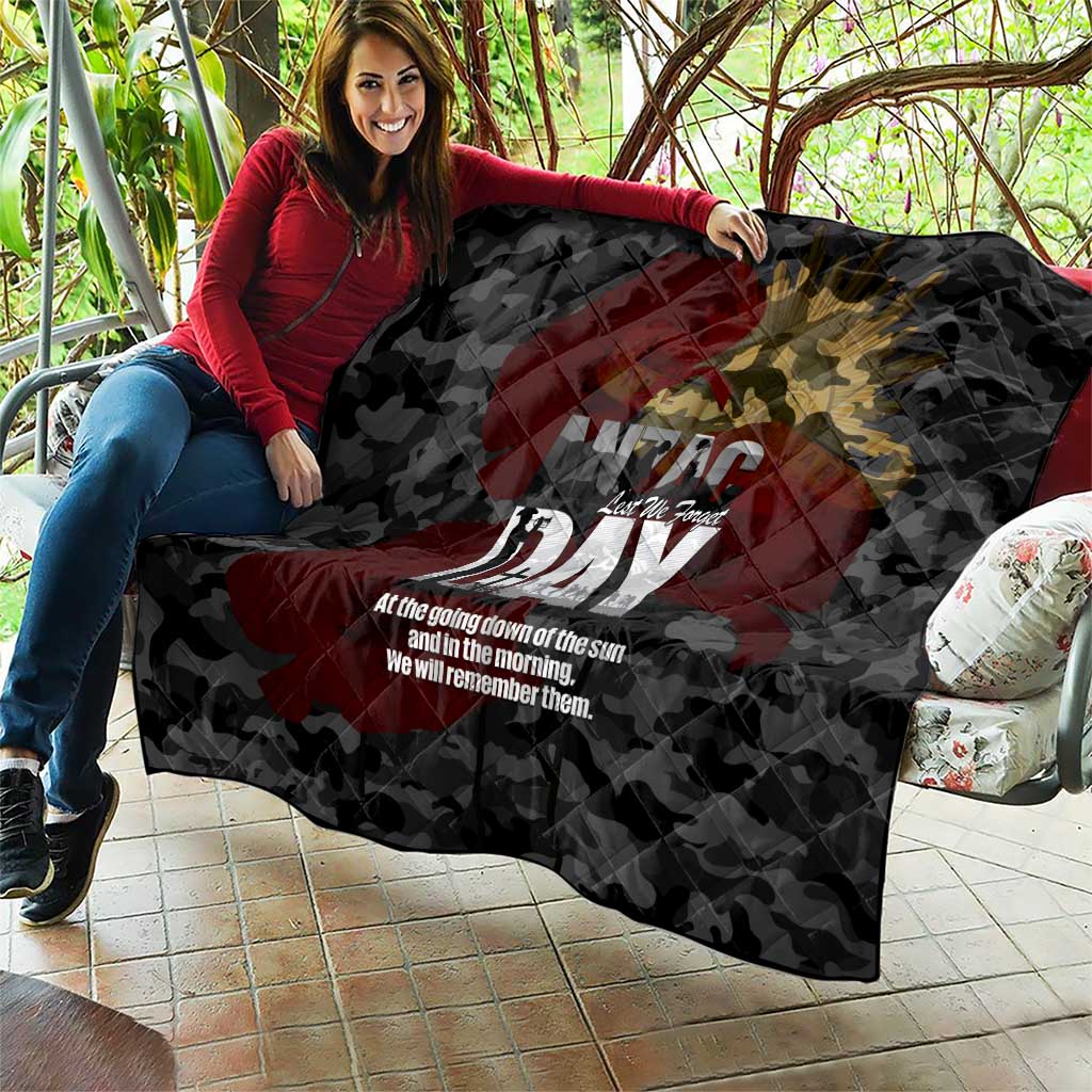 Australia ANZAC Day Quilt We Will Remember Them Poppy Camouflage - Aussie Hoodie