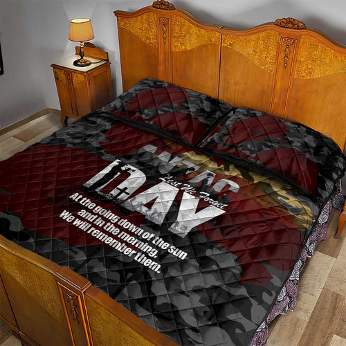 Australia ANZAC Day Quilt Bed Set We Will Remember Them Poppy Camouflage - Aussie Hoodie