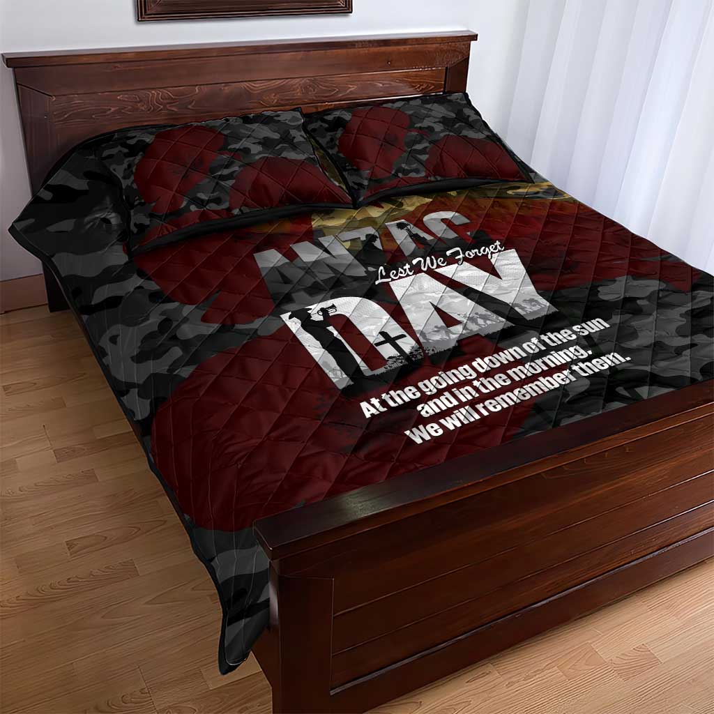 Australia ANZAC Day Quilt Bed Set We Will Remember Them Poppy Camouflage - Aussie Hoodie