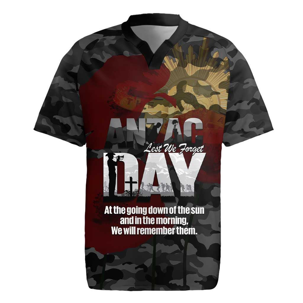 Australia ANZAC Day Rugby Jersey We Will Remember Them Poppy Camouflage - Aussie Hoodie
