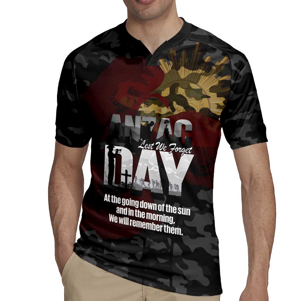 Australia ANZAC Day Rugby Jersey We Will Remember Them Poppy Camouflage - Aussie Hoodie