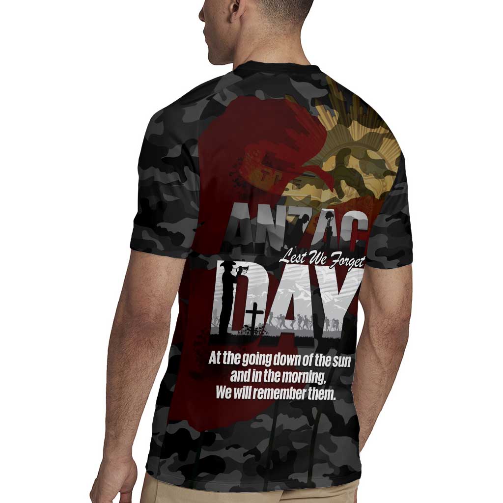Australia ANZAC Day Rugby Jersey We Will Remember Them Poppy Camouflage - Aussie Hoodie