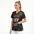 Australia ANZAC Day Scrub Top We Will Remember Them Poppy Camouflage - Aussie Hoodie
