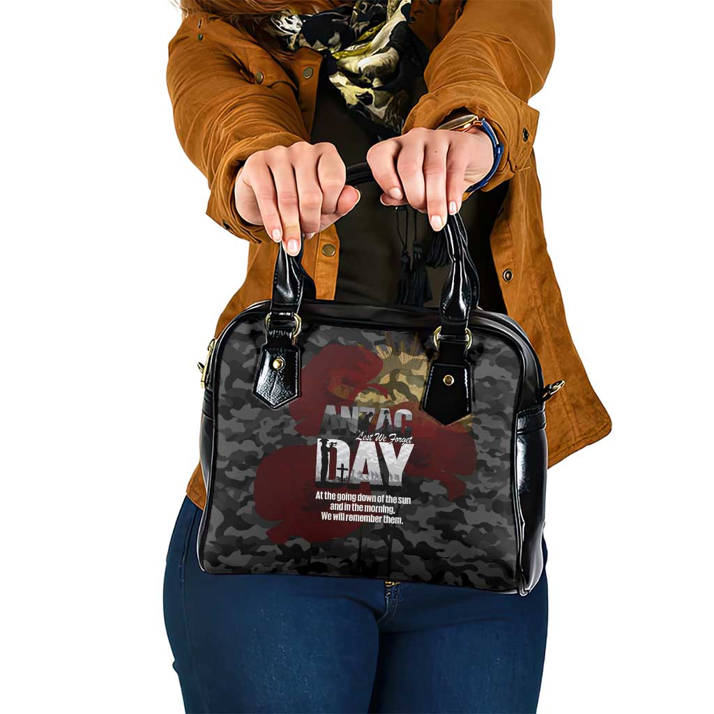 Australia ANZAC Day Shoulder Handbag We Will Remember Them Poppy Camouflage - Aussie Hoodie