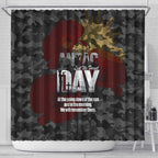 Australia ANZAC Day Shower Curtain We Will Remember Them Poppy Camouflage - Aussie Hoodie