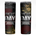 Australia ANZAC Day Skinny Tumbler We Will Remember Them Poppy Camouflage - Aussie Hoodie