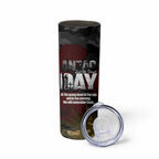 Australia ANZAC Day Skinny Tumbler We Will Remember Them Poppy Camouflage - Aussie Hoodie