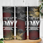 Australia ANZAC Day Skinny Tumbler We Will Remember Them Poppy Camouflage - Aussie Hoodie