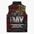 Australia ANZAC Day Sleeveless Puffer Jacket We Will Remember Them Poppy Camouflage - Aussie Hoodie