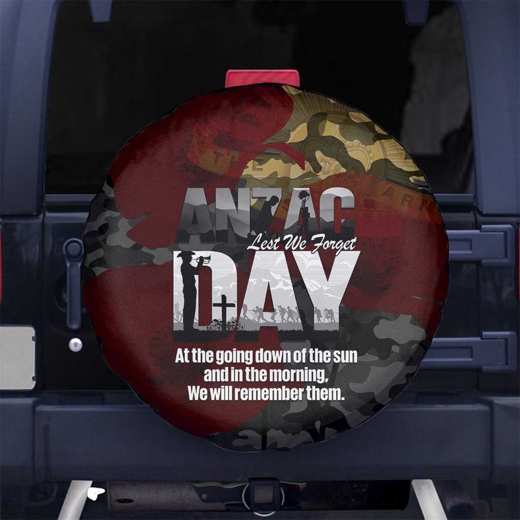Australia ANZAC Day Spare Tire Cover We Will Remember Them Poppy Camouflage - Aussie Hoodie
