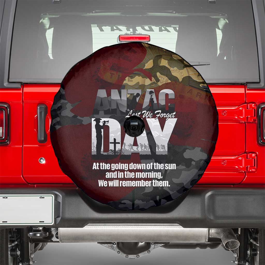 Australia ANZAC Day Spare Tire Cover We Will Remember Them Poppy Camouflage - Aussie Hoodie