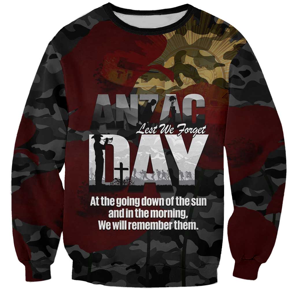 Australia ANZAC Day Sweatshirt We Will Remember Them Poppy Camouflage - Aussie Hoodie