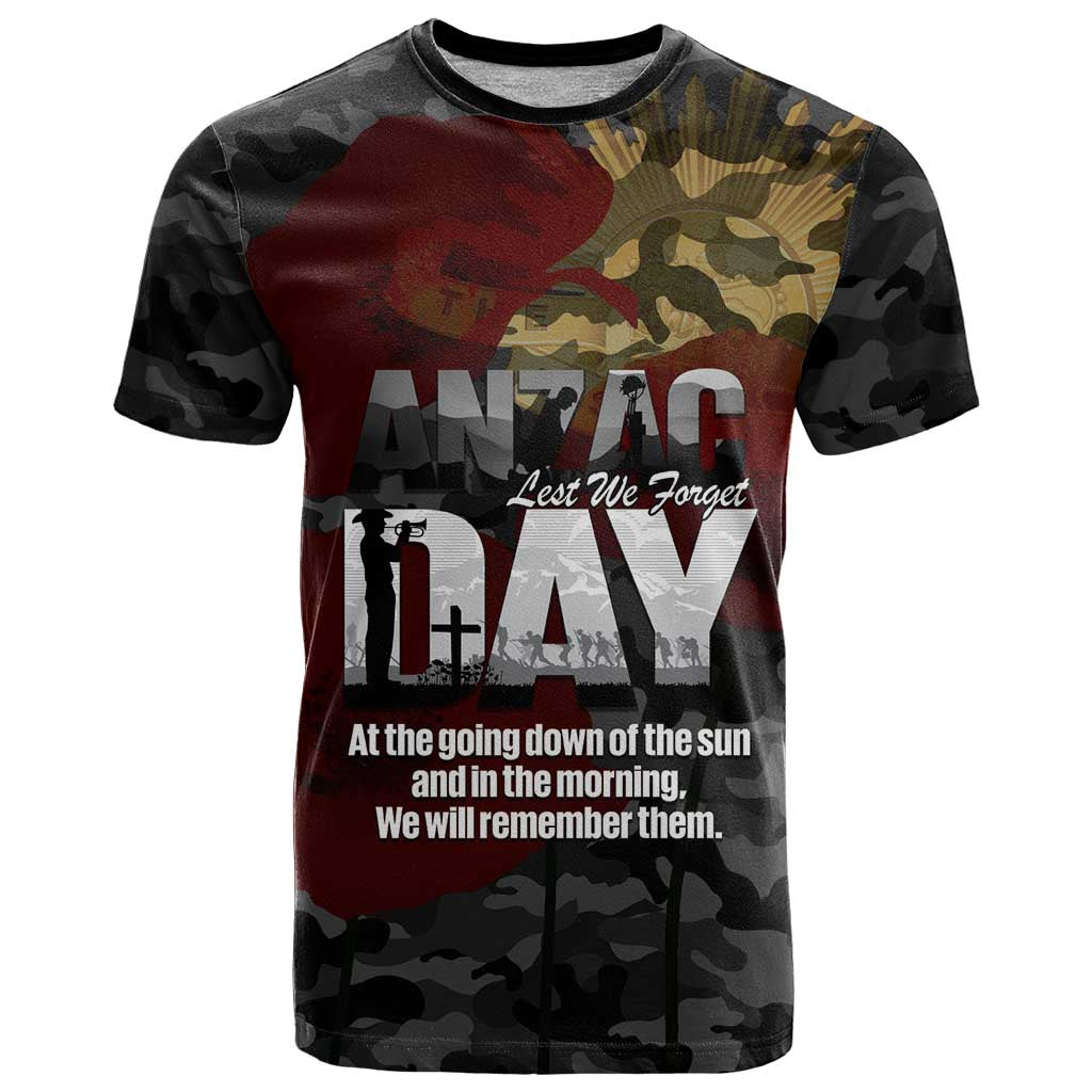 Australia ANZAC Day T Shirt We Will Remember Them Poppy Camouflage - Aussie Hoodie