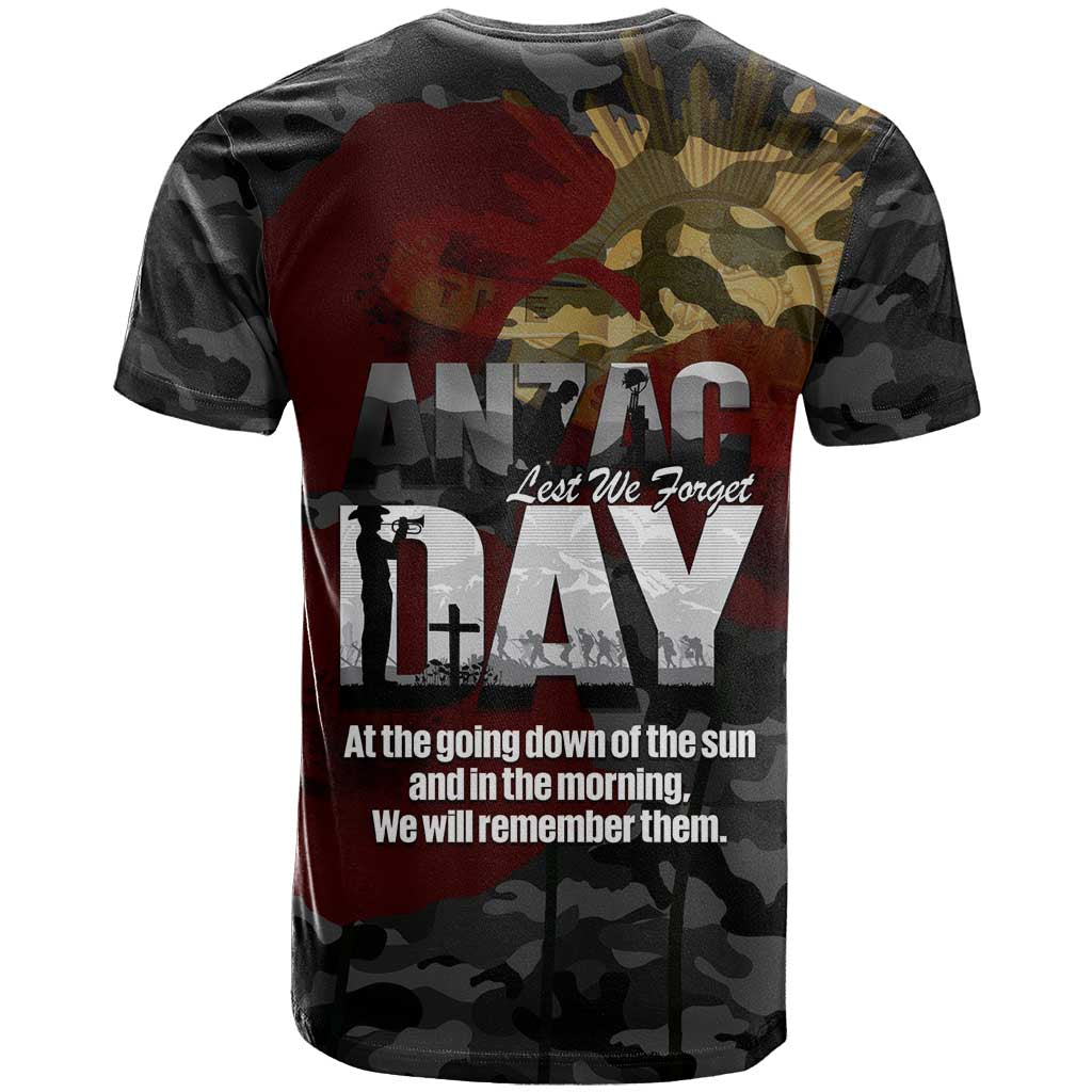 Australia ANZAC Day T Shirt We Will Remember Them Poppy Camouflage - Aussie Hoodie