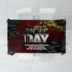 Australia ANZAC Day Tablecloth We Will Remember Them Poppy Camouflage - Aussie Hoodie