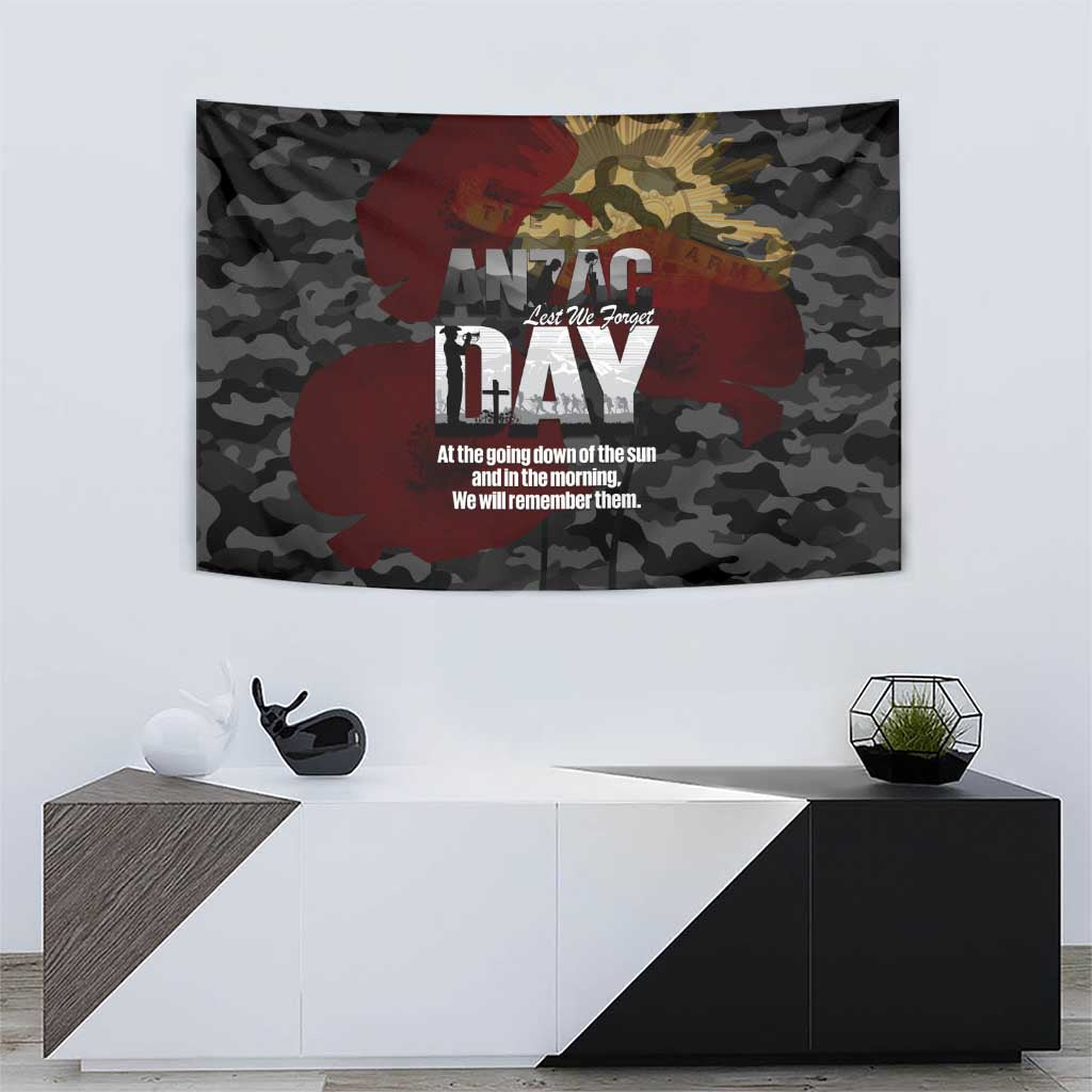 Australia ANZAC Day Tapestry We Will Remember Them Poppy Camouflage - Aussie Hoodie