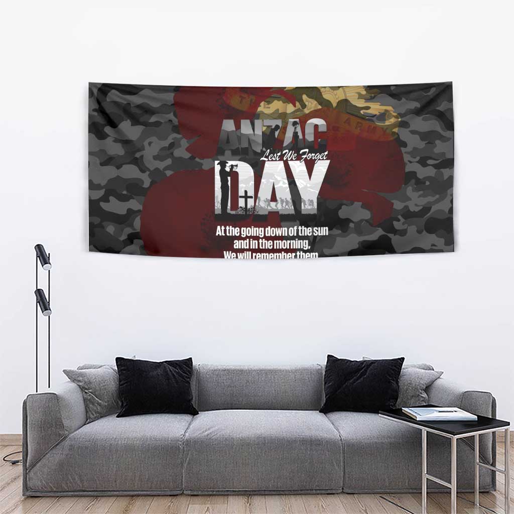 Australia ANZAC Day Tapestry We Will Remember Them Poppy Camouflage - Aussie Hoodie