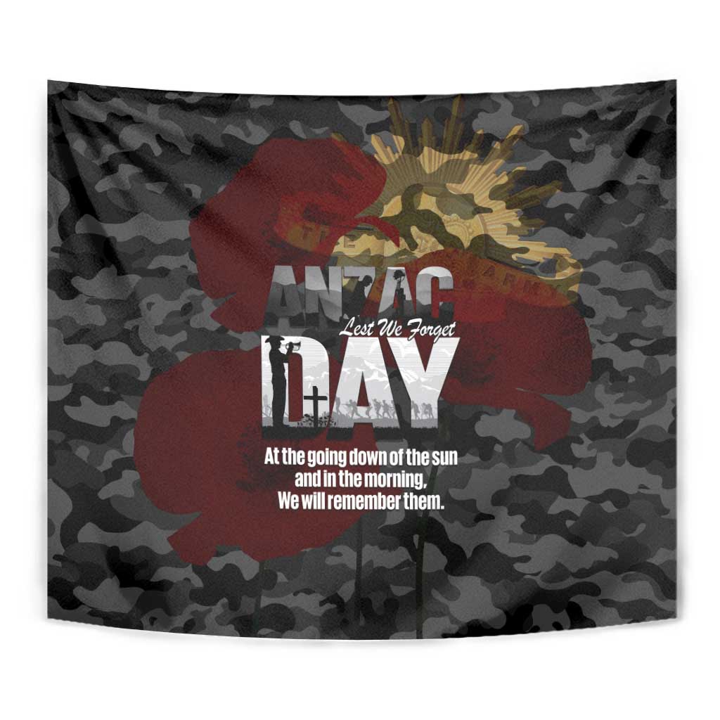Australia ANZAC Day Tapestry We Will Remember Them Poppy Camouflage - Aussie Hoodie