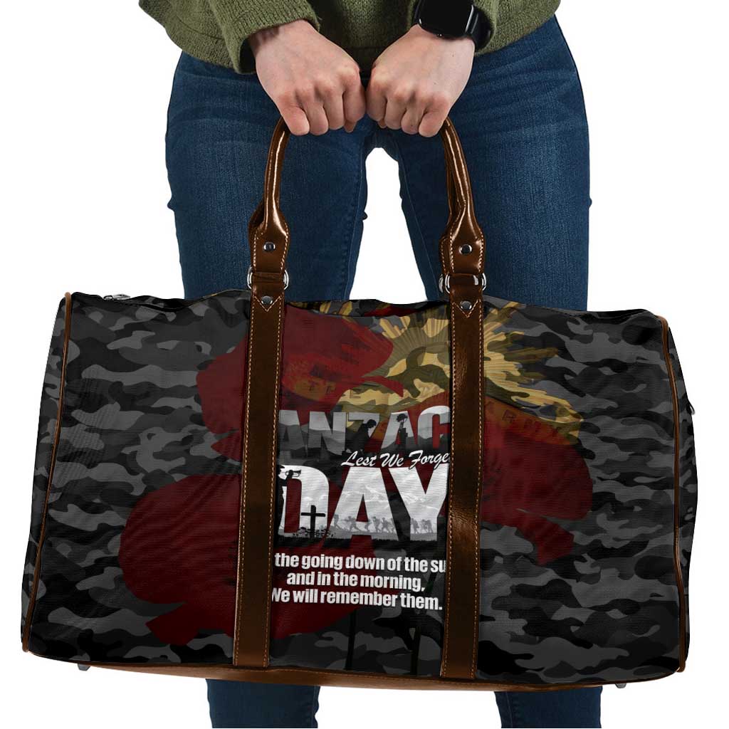 Australia ANZAC Day Travel Bag We Will Remember Them Poppy Camouflage - Aussie Hoodie