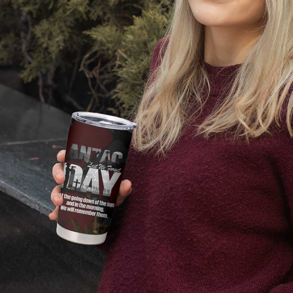 Australia ANZAC Day Tumbler Cup We Will Remember Them Poppy Camouflage - Aussie Hoodie