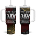 Australia ANZAC Day Tumbler With Handle We Will Remember Them Poppy Camouflage - Aussie Hoodie
