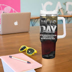 Australia ANZAC Day Tumbler With Handle We Will Remember Them Poppy Camouflage - Aussie Hoodie
