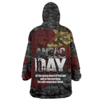 Australia ANZAC Day Wearable Blanket Hoodie We Will Remember Them Poppy Camouflage - Aussie Hoodie