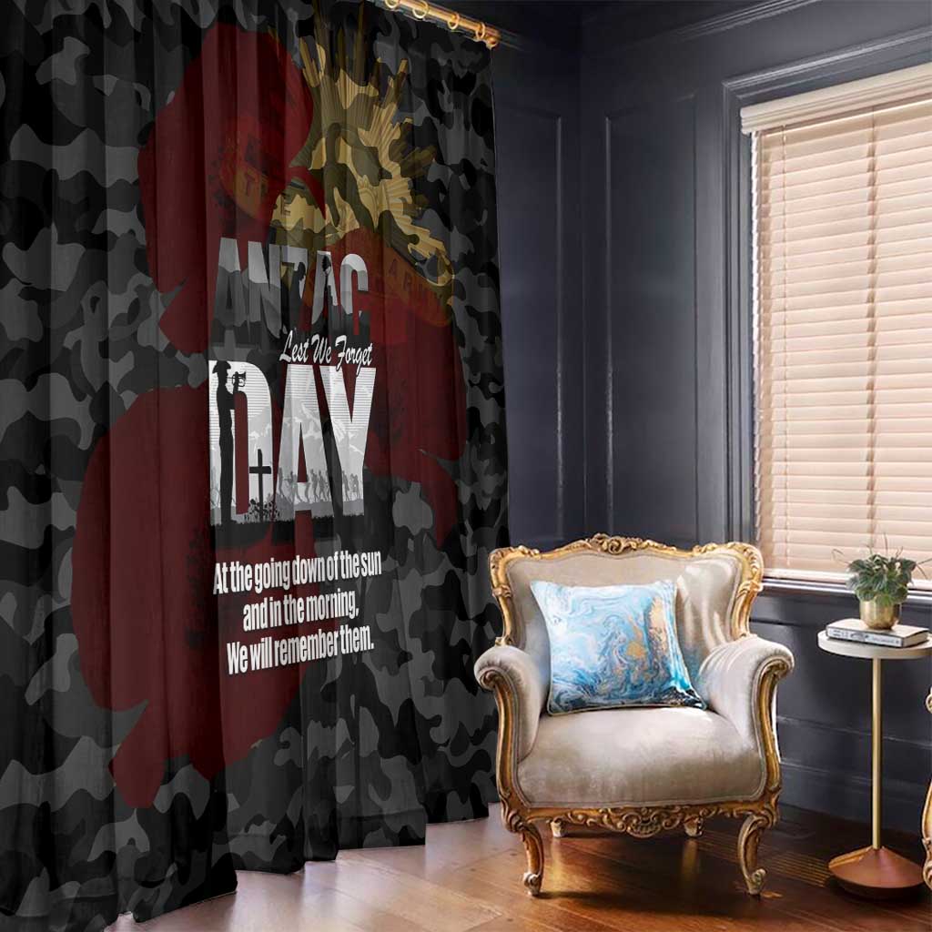 Australia ANZAC Day Window Curtain We Will Remember Them Poppy Camouflage - Aussie Hoodie