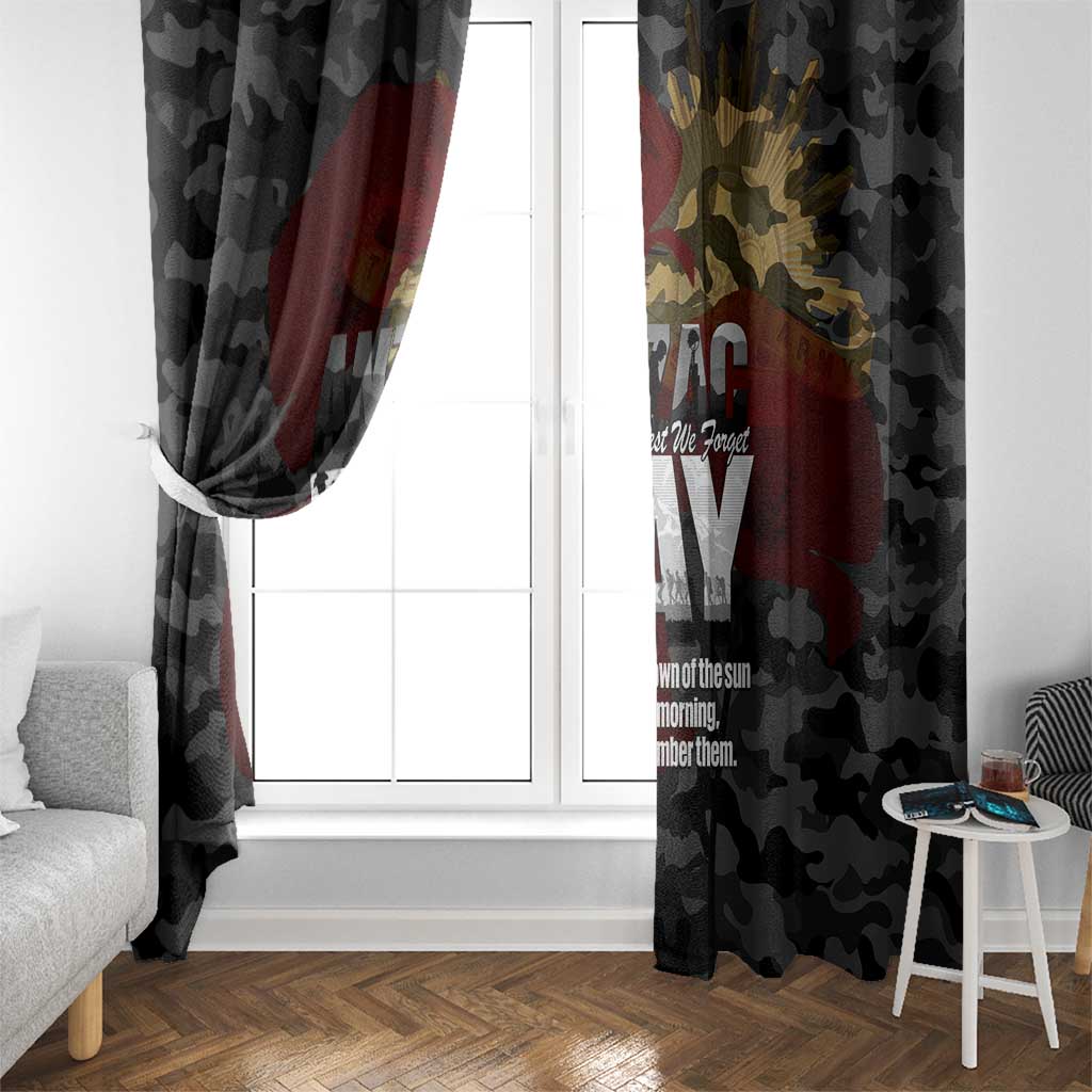 Australia ANZAC Day Window Curtain We Will Remember Them Poppy Camouflage - Aussie Hoodie
