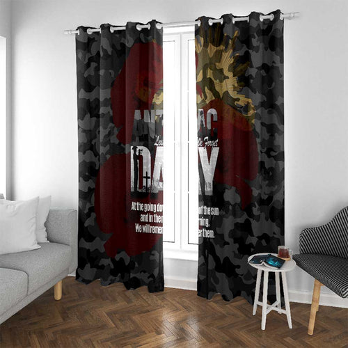 Australia ANZAC Day Window Curtain We Will Remember Them Poppy Camouflage - Aussie Hoodie