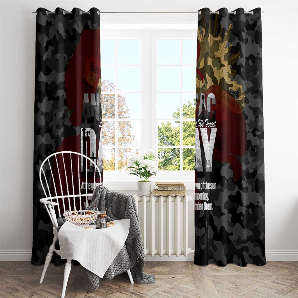 Australia ANZAC Day Window Curtain We Will Remember Them Poppy Camouflage - Aussie Hoodie