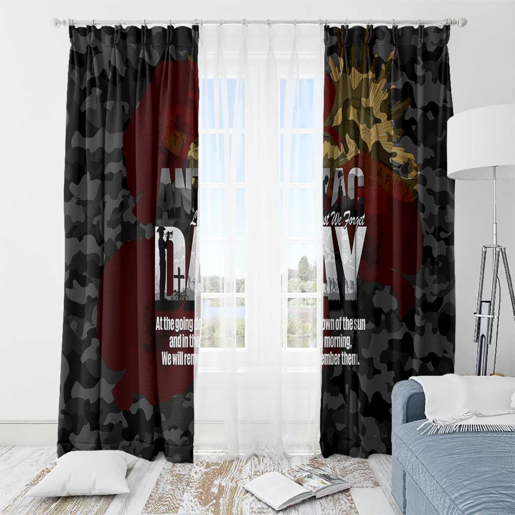 Australia ANZAC Day Window Curtain We Will Remember Them Poppy Camouflage - Aussie Hoodie