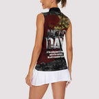 Australia ANZAC Day Women Sleeveless Polo Shirt We Will Remember Them Poppy Camouflage - Aussie Hoodie