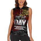 Australia ANZAC Day Women Sleeveless Polo Shirt We Will Remember Them Poppy Camouflage - Aussie Hoodie