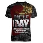 Australia ANZAC Day Women V-Neck T-Shirt We Will Remember Them Poppy Camouflage - Aussie Hoodie