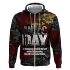 Australia ANZAC Day Zip Hoodie We Will Remember Them Poppy Camouflage - Aussie Hoodie