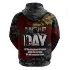 Australia ANZAC Day Zip Hoodie We Will Remember Them Poppy Camouflage - Aussie Hoodie