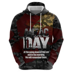 Australia ANZAC Day Zip Hoodie We Will Remember Them Poppy Camouflage - Aussie Hoodie