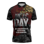 Australia ANZAC Day Zipper Polo Shirt We Will Remember Them Poppy Camouflage - Aussie Hoodie