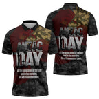 Australia ANZAC Day Zipper Polo Shirt We Will Remember Them Poppy Camouflage - Aussie Hoodie
