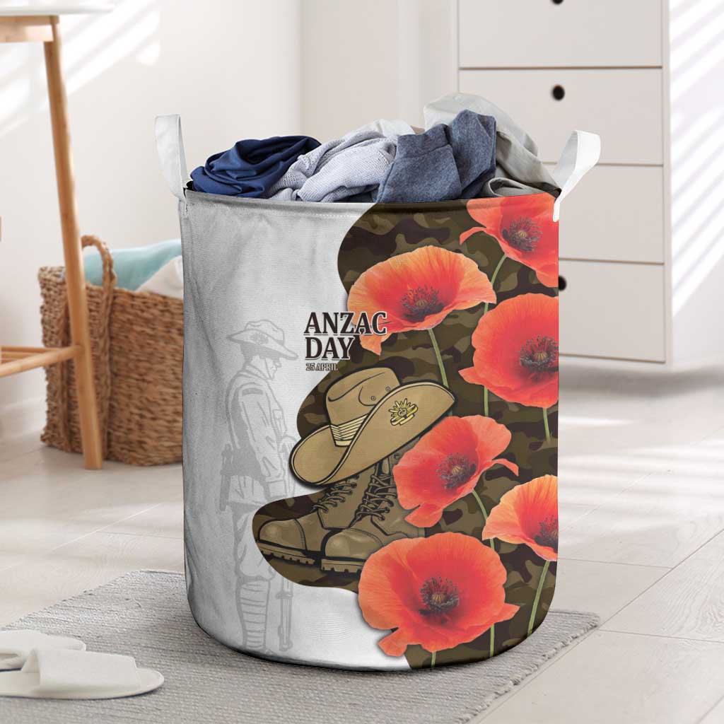 Australia ANZAC Day Laundry Basket Boots And Slouch Hat Lest We Forget - Aussie Hoodie