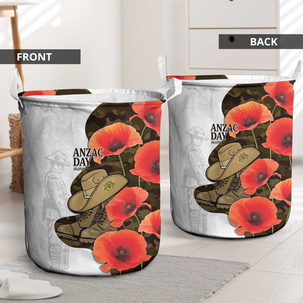 Australia ANZAC Day Laundry Basket Boots And Slouch Hat Lest We Forget - Aussie Hoodie
