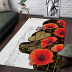 Australia ANZAC Day Area Rug Boots And Slouch Hat Lest We Forget - Aussie Hoodie
