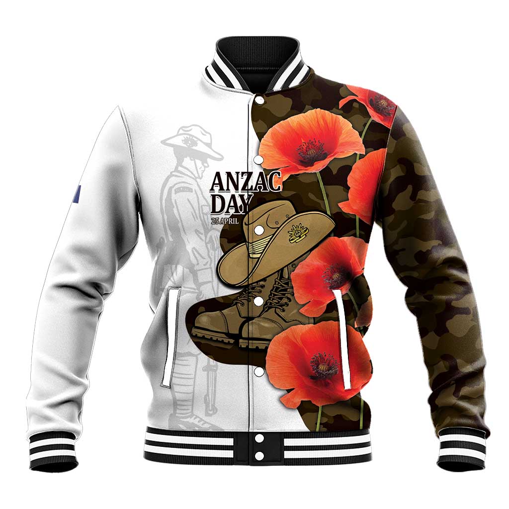 Australia ANZAC Day Baseball Jacket Boots And Slouch Hat Lest We Forget - Aussie Hoodie