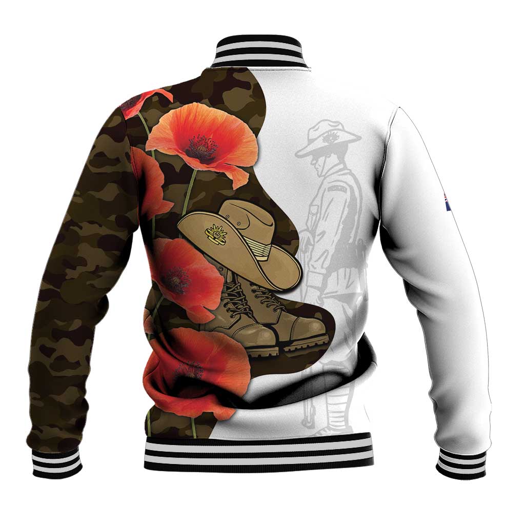Australia ANZAC Day Baseball Jacket Boots And Slouch Hat Lest We Forget - Aussie Hoodie