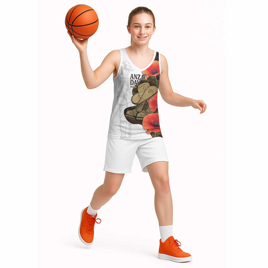 Australia ANZAC Day Basketball Jersey Boots And Slouch Hat Lest We Forget - Aussie Hoodie