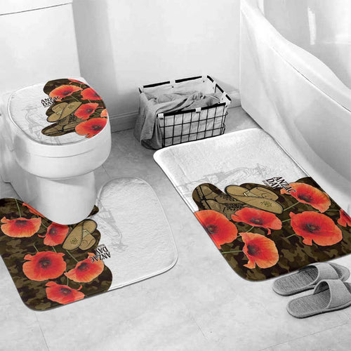 Australia ANZAC Day Bathroom Set Boots And Slouch Hat Lest We Forget - Aussie Hoodie
